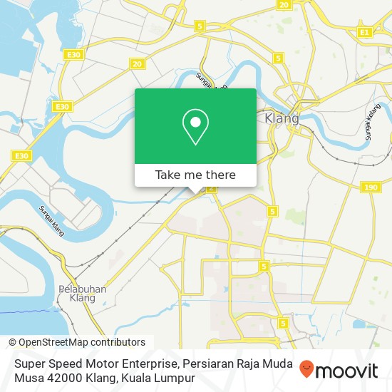 Peta Super Speed Motor Enterprise, Persiaran Raja Muda Musa 42000 Klang