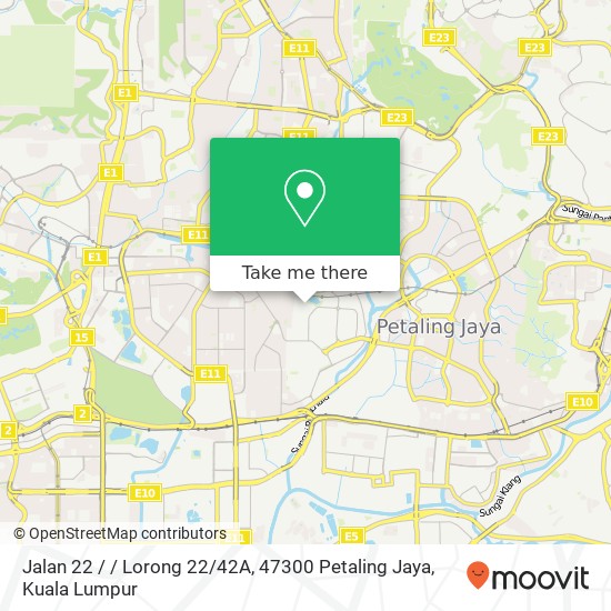 Peta Jalan 22 / / Lorong 22 / 42A, 47300 Petaling Jaya