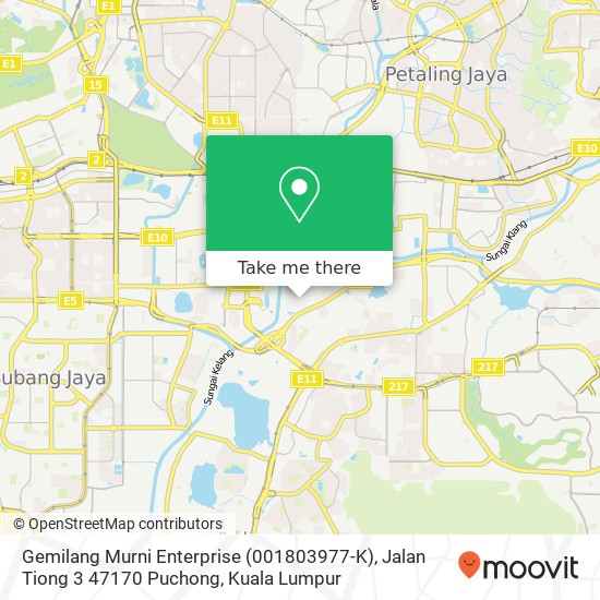Gemilang Murni Enterprise (001803977-K), Jalan Tiong 3 47170 Puchong map