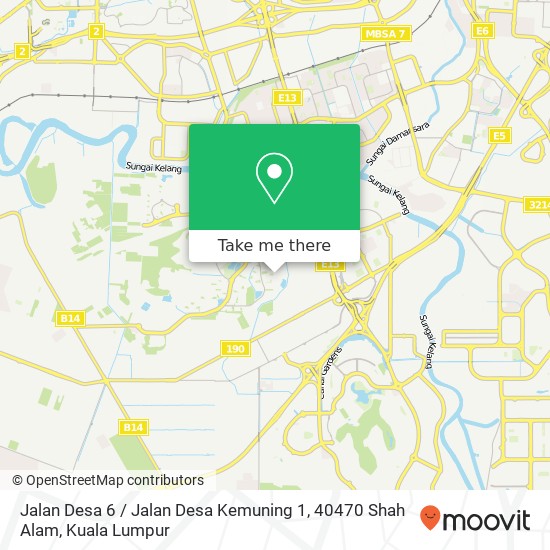 Peta Jalan Desa 6 / Jalan Desa Kemuning 1, 40470 Shah Alam