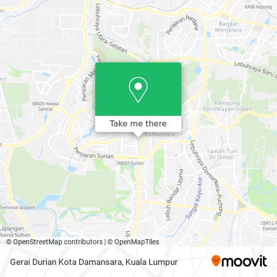 Peta Gerai Durian Kota Damansara