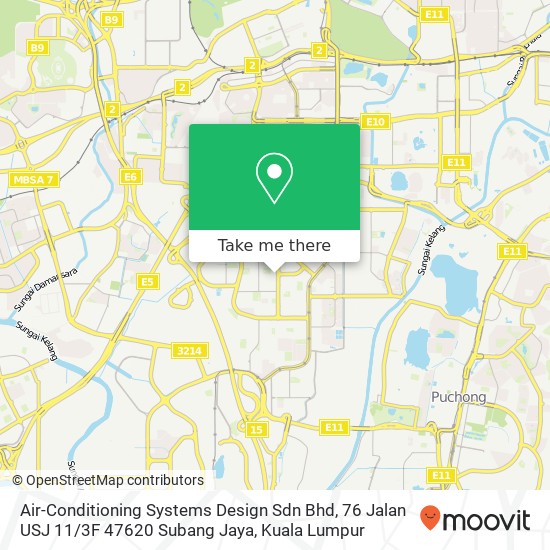 Air-Conditioning Systems Design Sdn Bhd, 76 Jalan USJ 11 / 3F 47620 Subang Jaya map