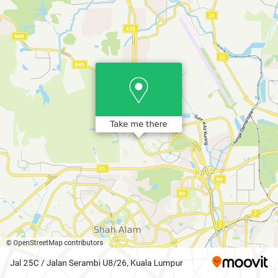 Jal 25C / Jalan Serambi U8/26 map