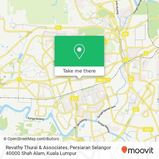 Revathy Thurai & Associates, Persiaran Selangor 40000 Shah Alam map