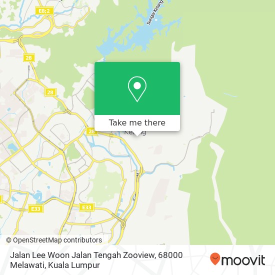 Jalan Lee Woon Jalan Tengah Zooview, 68000 Melawati map