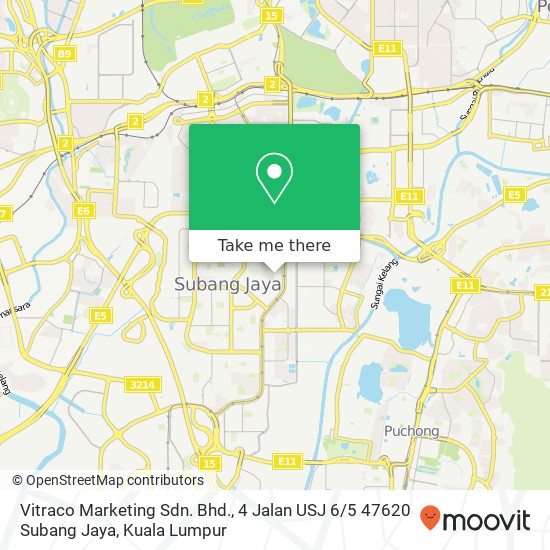 Peta Vitraco Marketing Sdn. Bhd., 4 Jalan USJ 6 / 5 47620 Subang Jaya