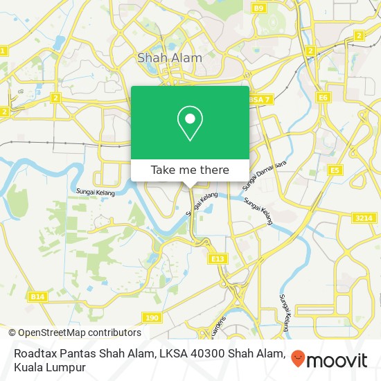 Roadtax Pantas Shah Alam, LKSA 40300 Shah Alam map