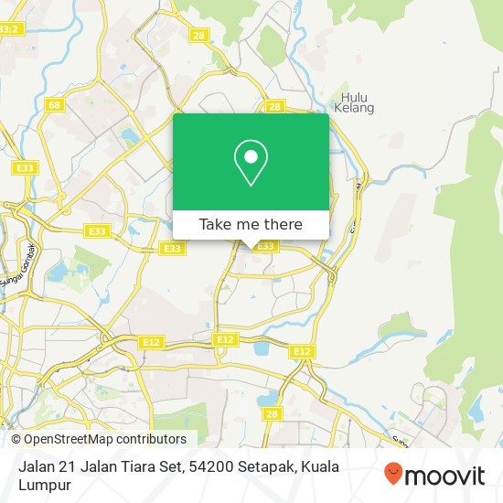 Peta Jalan 21 Jalan Tiara Set, 54200 Setapak