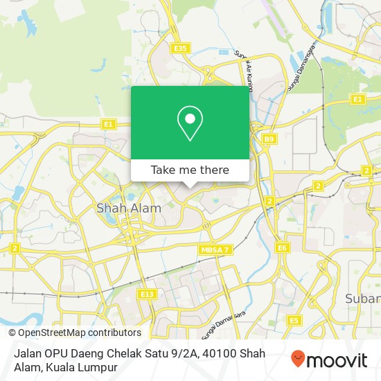 Jalan OPU Daeng Chelak Satu 9 / 2A, 40100 Shah Alam map