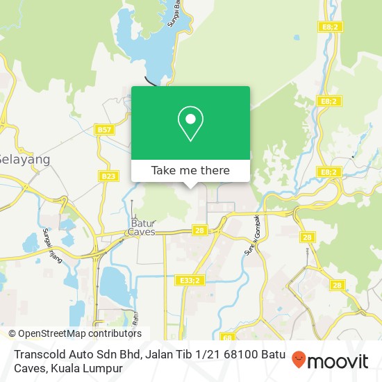 Peta Transcold Auto Sdn Bhd, Jalan Tib 1 / 21 68100 Batu Caves