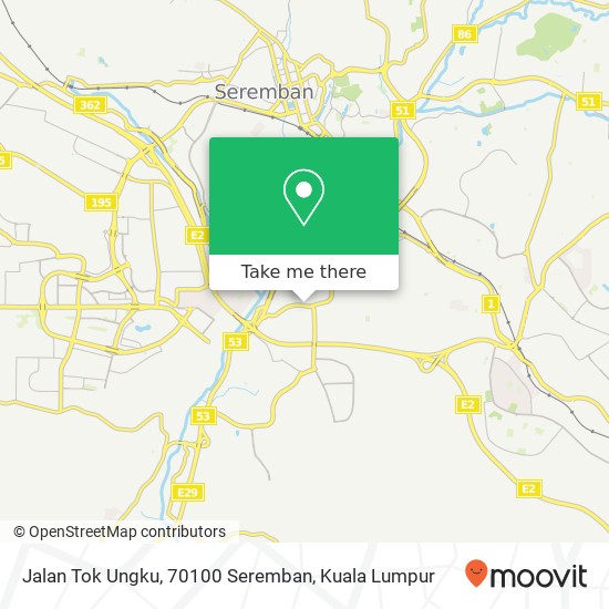 Peta Jalan Tok Ungku, 70100 Seremban