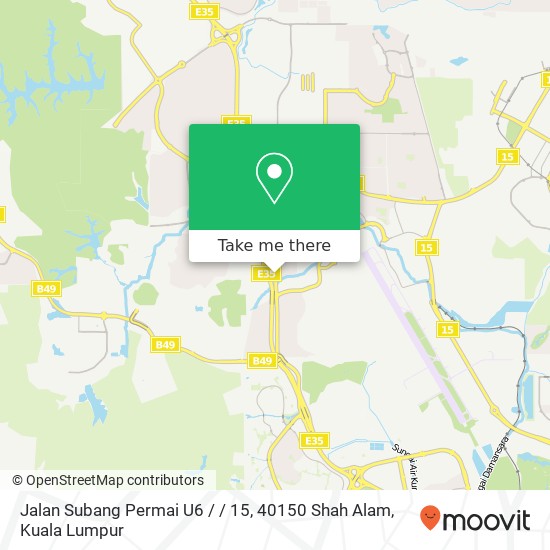 Peta Jalan Subang Permai U6 / / 15, 40150 Shah Alam