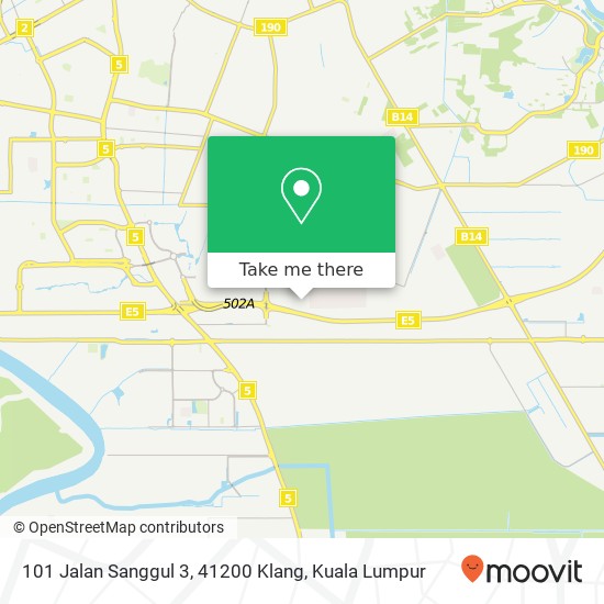 Peta 101 Jalan Sanggul 3, 41200 Klang