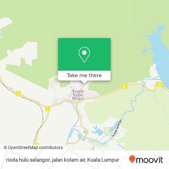 Peta risda hulu selangor, jalan kolam air