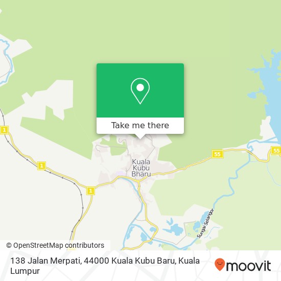 Peta 138 Jalan Merpati, 44000 Kuala Kubu Baru