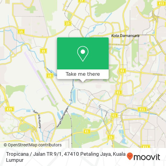 Tropicana / Jalan TR 9 / 1, 47410 Petaling Jaya map