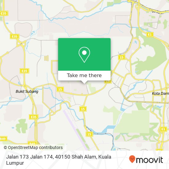 Peta Jalan 173 Jalan 174, 40150 Shah Alam