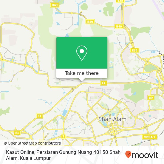 Kasut Online, Persiaran Gunung Nuang 40150 Shah Alam map