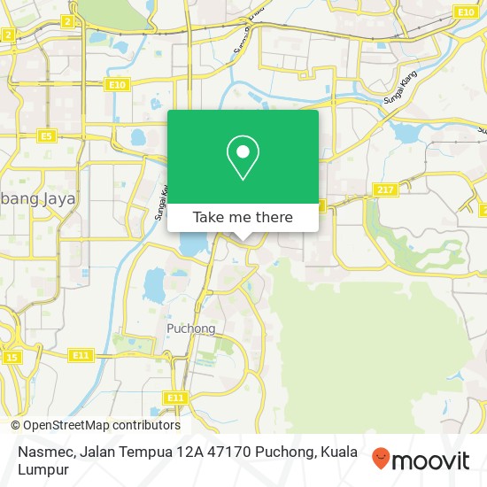 Nasmec, Jalan Tempua 12A 47170 Puchong map