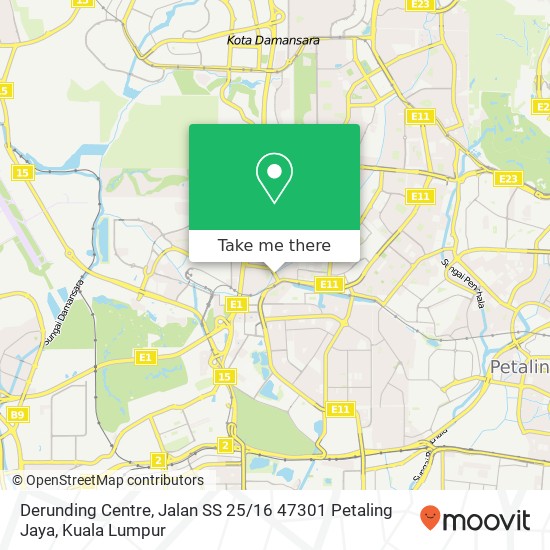 Derunding Centre, Jalan SS 25 / 16 47301 Petaling Jaya map