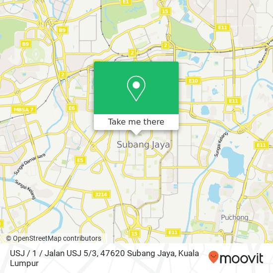 Peta USJ / 1 / Jalan USJ 5 / 3, 47620 Subang Jaya