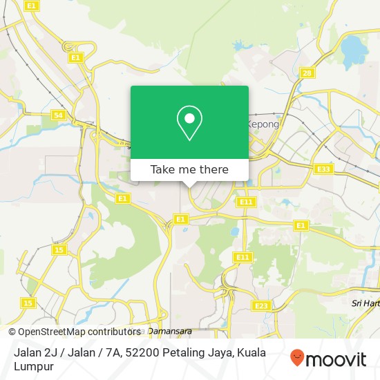 Jalan 2J / Jalan / 7A, 52200 Petaling Jaya map