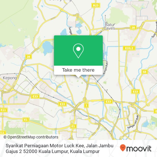 Syarikat Perniagaan Motor Luck Kee, Jalan Jambu Gajus 2 52000 Kuala Lumpur map