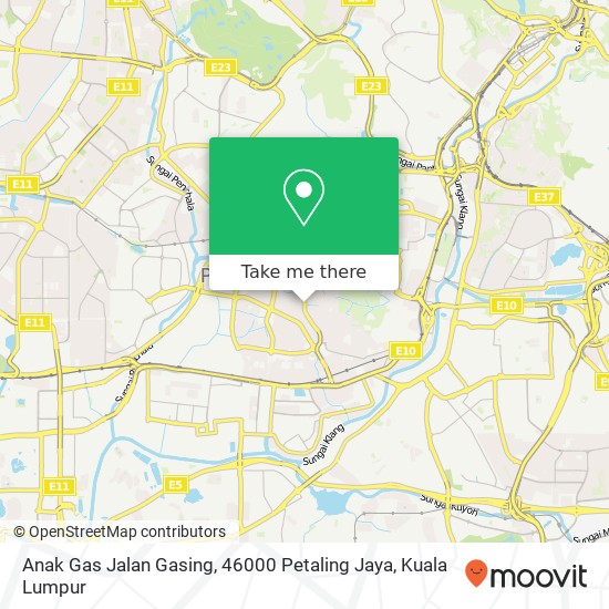 Peta Anak Gas Jalan Gasing, 46000 Petaling Jaya