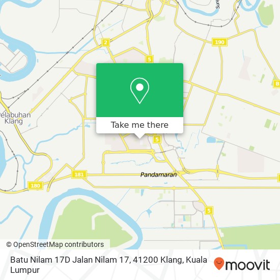 Peta Batu Nilam 17D Jalan Nilam 17, 41200 Klang