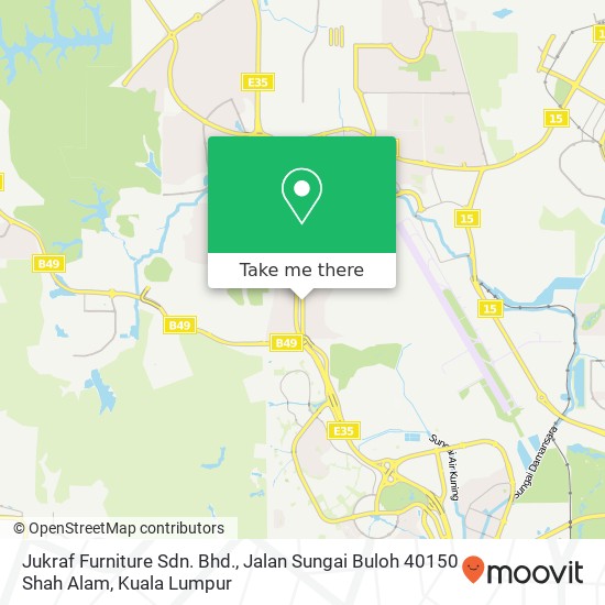 Peta Jukraf Furniture Sdn. Bhd., Jalan Sungai Buloh 40150 Shah Alam