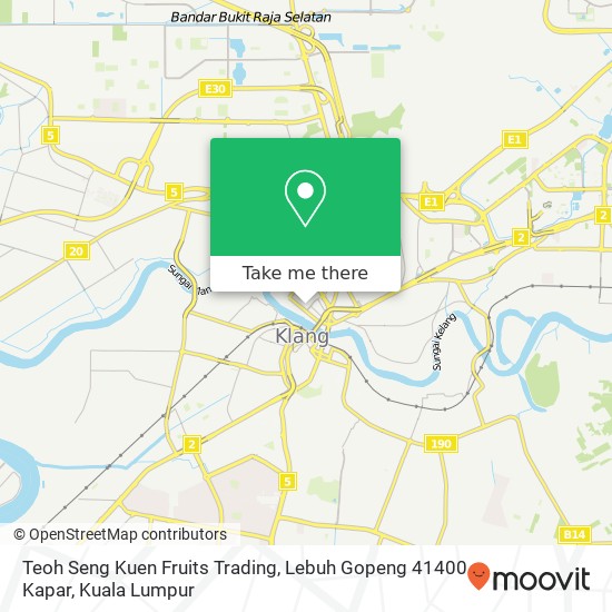 Peta Teoh Seng Kuen Fruits Trading, Lebuh Gopeng 41400 Kapar