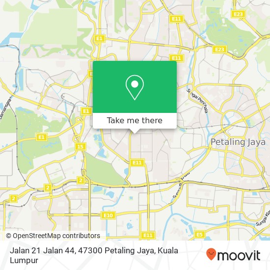 Peta Jalan 21 Jalan 44, 47300 Petaling Jaya