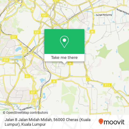 Peta Jalan 8 Jalan Midah Midah, 56000 Cheras (Kuala Lumpur)