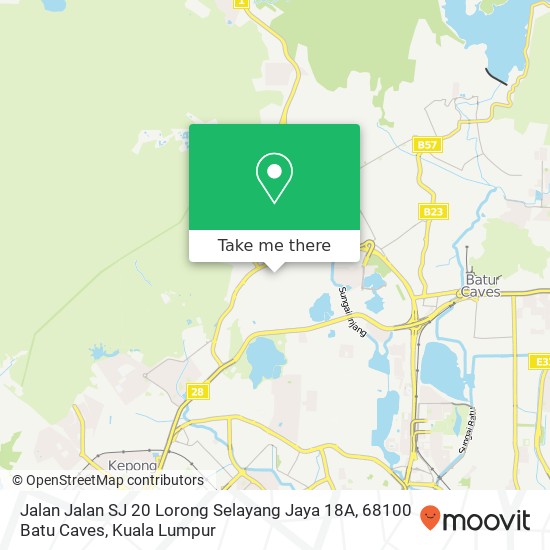 Peta Jalan Jalan SJ 20 Lorong Selayang Jaya 18A, 68100 Batu Caves