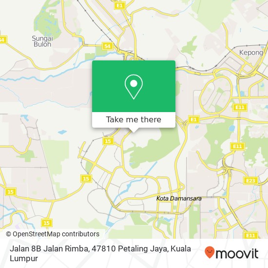 Peta Jalan 8B Jalan Rimba, 47810 Petaling Jaya