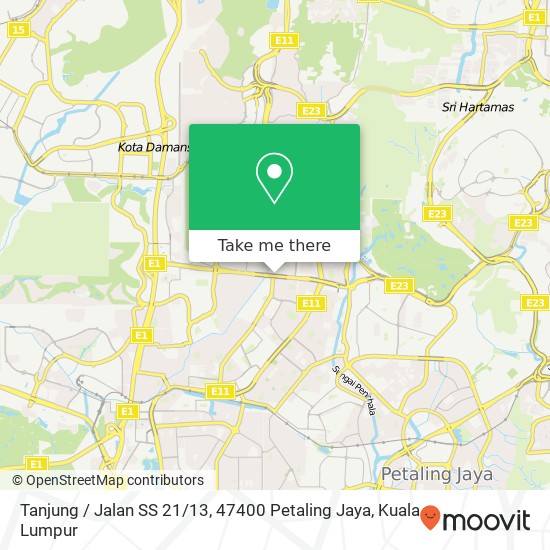 Peta Tanjung / Jalan SS 21 / 13, 47400 Petaling Jaya