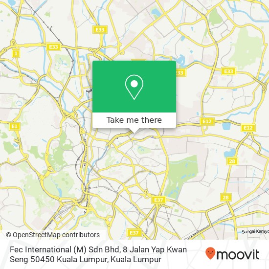 Fec International (M) Sdn Bhd, 8 Jalan Yap Kwan Seng 50450 Kuala Lumpur map