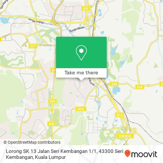 Lorong SK 13 Jalan Seri Kembangan 1 / 1, 43300 Seri Kembangan map