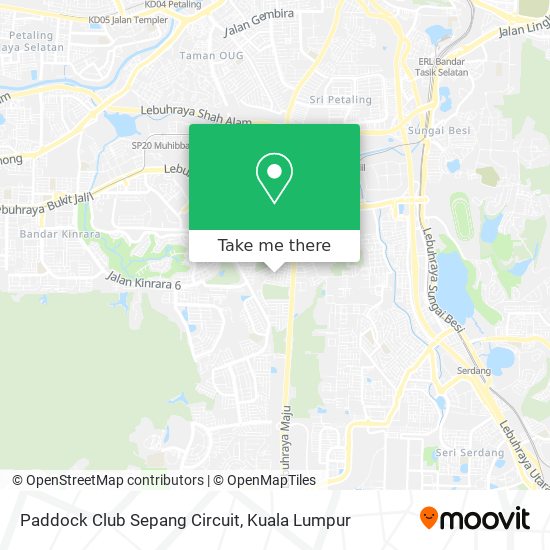 Paddock Club Sepang Circuit map