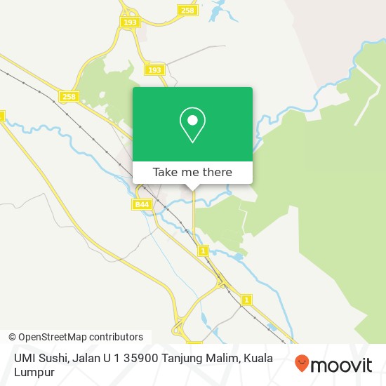 Peta UMI Sushi, Jalan U 1 35900 Tanjung Malim