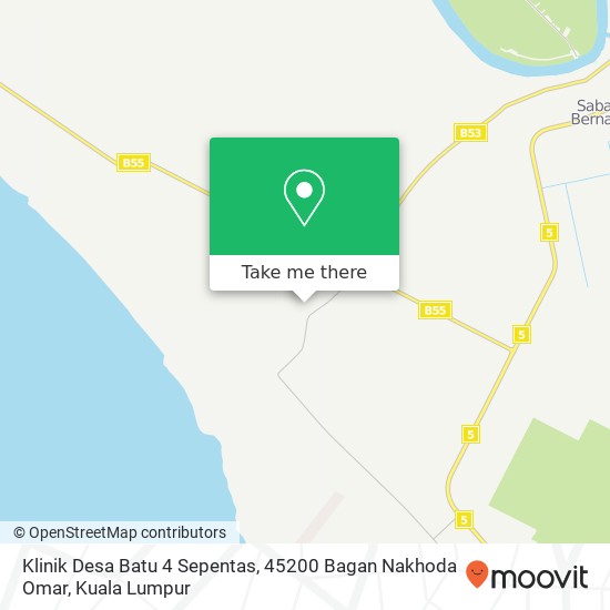 Peta Klinik Desa Batu 4 Sepentas, 45200 Bagan Nakhoda Omar