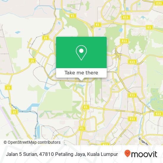 Peta Jalan 5 Surian, 47810 Petaling Jaya