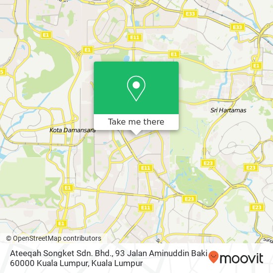Peta Ateeqah Songket Sdn. Bhd., 93 Jalan Aminuddin Baki 60000 Kuala Lumpur