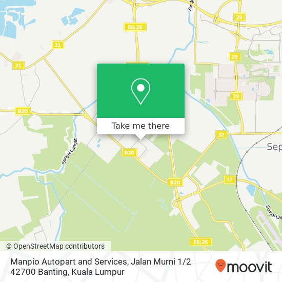 Peta Manpio Autopart and Services, Jalan Murni 1 / 2 42700 Banting
