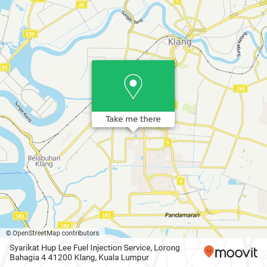 Syarikat Hup Lee Fuel Injection Service, Lorong Bahagia 4 41200 Klang map