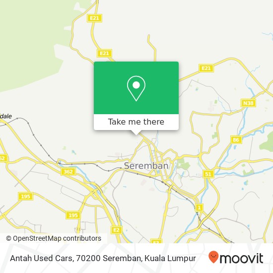 Antah Used Cars, 70200 Seremban map