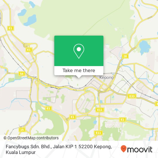 Fancybugs Sdn. Bhd., Jalan KIP 1 52200 Kepong map