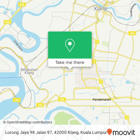 Peta Lorong Jaya 98 Jalan 97, 42000 Klang