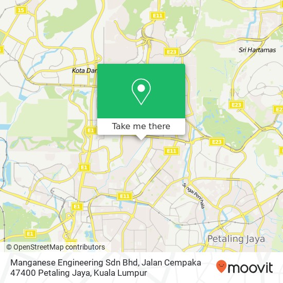 Manganese Engineering Sdn Bhd, Jalan Cempaka 47400 Petaling Jaya map