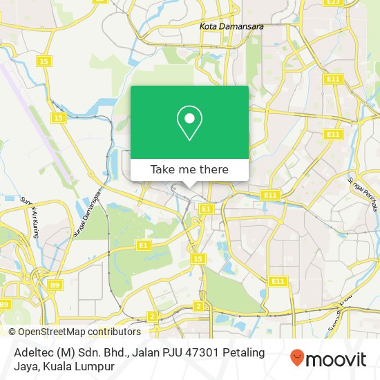 Peta Adeltec (M) Sdn. Bhd., Jalan PJU 47301 Petaling Jaya